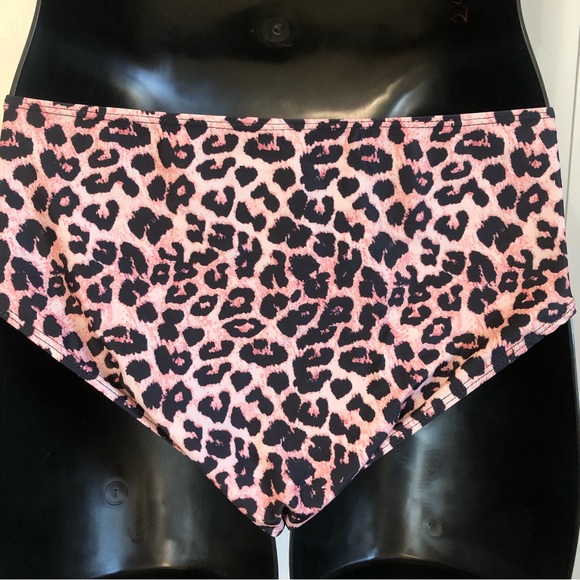 SHEIN | “Maternity” Bathing Suit 2-Tone Pink Leopard Print & Black 2pc | Size S - Picture 6 of 14
